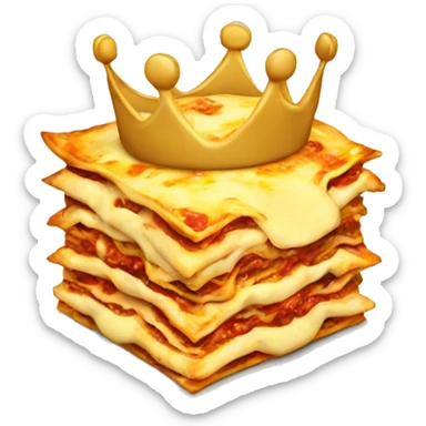 Lasagna with a crown  sticker