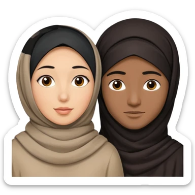 Mixed hijabi wife black husband black hair  sticker