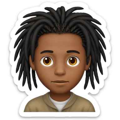 black boy with black dreadlocks  sticker