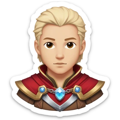 DnD character. The composition is centered, showing only the head and upper chest, ensuring perfect symmetry and alignment. sticker