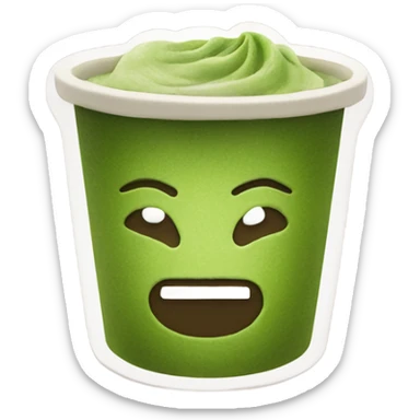 matcha in a handmade cup sticker