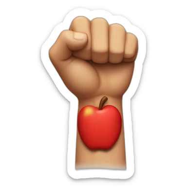 Apple style Fist with red bracelet sticker