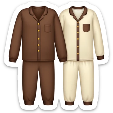  Dark brown and cream color pajamas sticker
