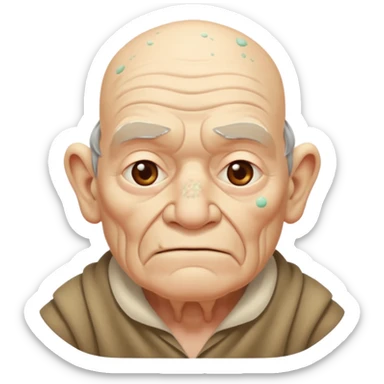 Ein Opa mit vielen Pickeln und einen Buckel man sieht seinen ganzen Körper  sticker