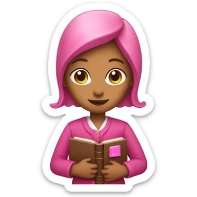 Lady holding a pink Bible sticker