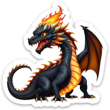 Angry black dragon sticker