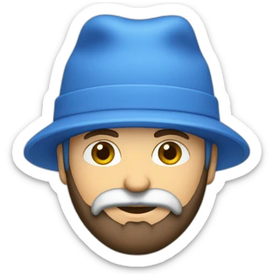 homme blanc avec barbe naissante et un bonnet bleu sticker