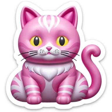 rococo kawaii style inflatable pink puffy cat sculpture  sticker