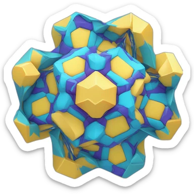 a chiral irregular icosagon (20-sided polygon) with fourfold (90°) rotational symmetry sticker