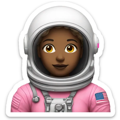 an astronaut neon pink white female sticker