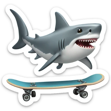 Shark with skate board sticker