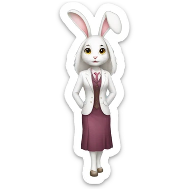 professional female bunny in attire sticker