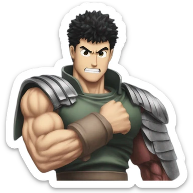 Guts from Berserk show his biceps sticker