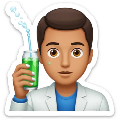 Man popping the pills and drinking sprite sticker