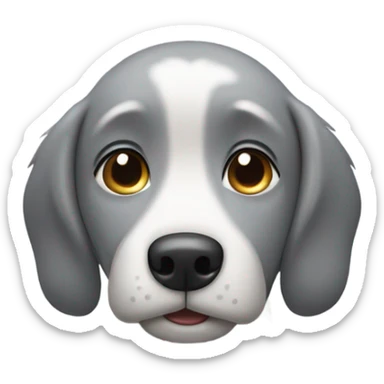 Grey dog being patted  sticker