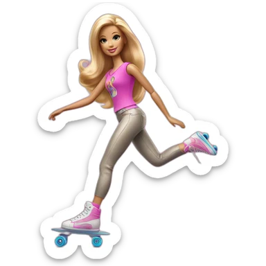 barbie-Roller-Skater sticker