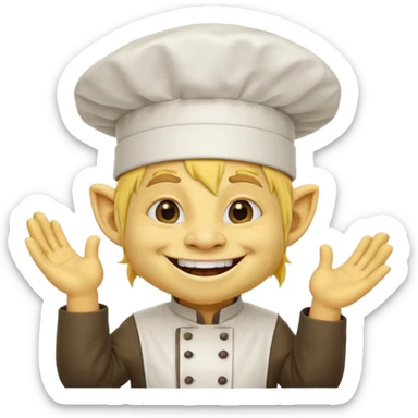 happy troll the yellow chef sticker