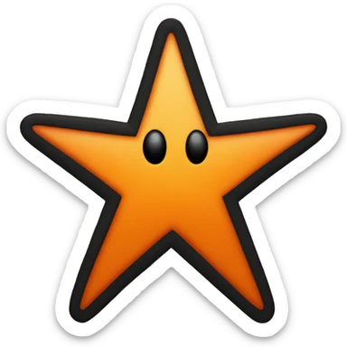 jumping star half black, half orange burnt sticker