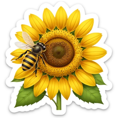 girasol y una aveja sticker