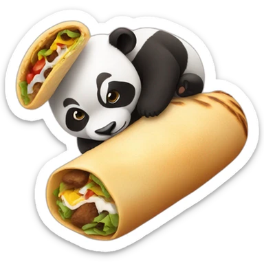 a panda and a burrito sticker