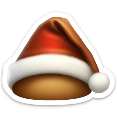 brown santa claus hat with shimmering garland sticker