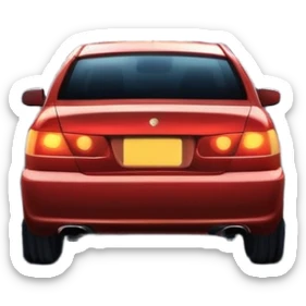 car driving on a highway at night with city lights sticker