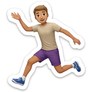 smiling guy in summer clothing  falling sticker