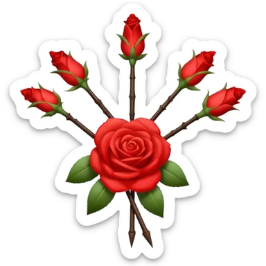 Hazme un emoji con el logo de la falange española con las 5 flechas y las 5 rosas sticker