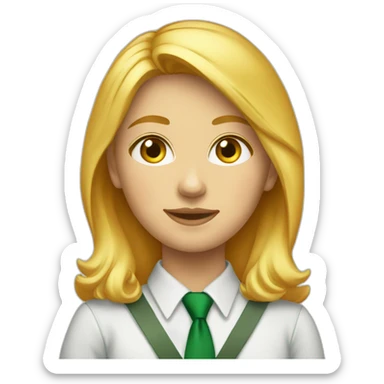 Blonde_girl_pioneer_in_green-orange_tie sticker