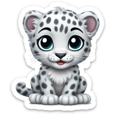 Baby snow leopard  sticker