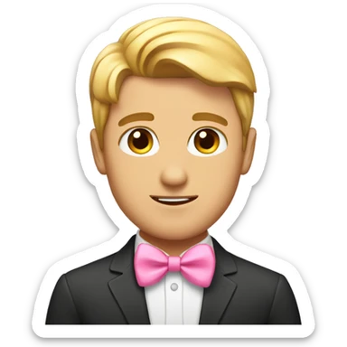 My boyfriend with a pink bow sticker