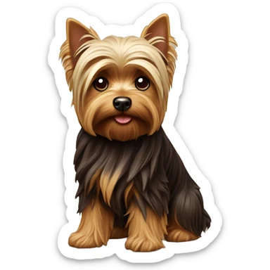 Yorkshire Terrier with whole dark chocolate wool sticker