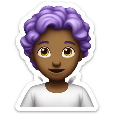 An evangelical angel in fnt of. Purple galxy sticker