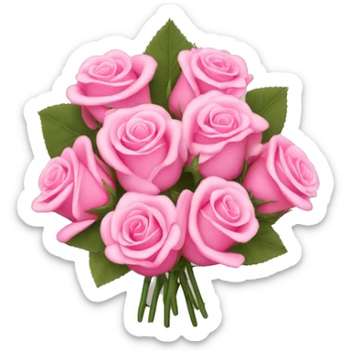 coquette bouquet of pink roses sticker