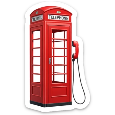 cabina telefonica roja minimalista sticker
