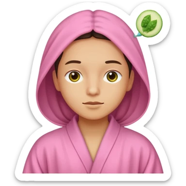 🧖‍♀️this with cucumber eyeys at a spa and a pink robe sticker