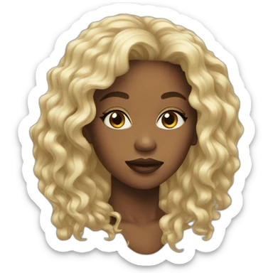 Young Black women lips long hair sticker