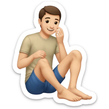 Man Sniffing his feet sticker