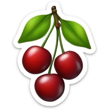 black bow with 2 red cherries sticker