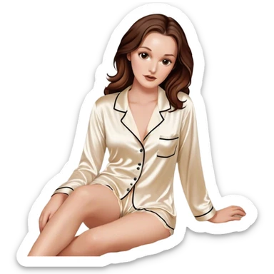 leighton meester in bed with la perla silk pyjamas  sticker