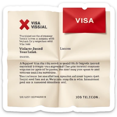visa de turista denegada con una x sticker