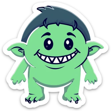 Classic troll face meme with creepy smile, popular on YouTube sticker