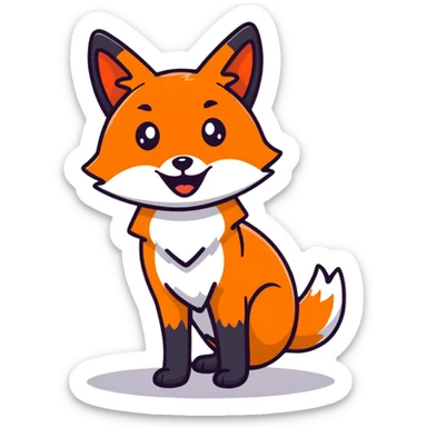 cute ginger foxie with surprised emote for telegram app sticker