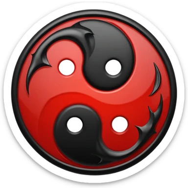 Yin Yang with Devil Combination sticker