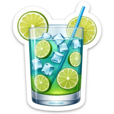 a glass of summer cocktail sticker