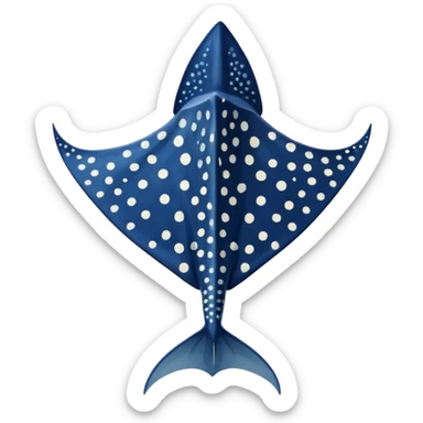 Spotted eagle ray fish with long stinger viewed from above sticker