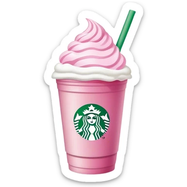 starbucks cup pink drink with cold foam sticker