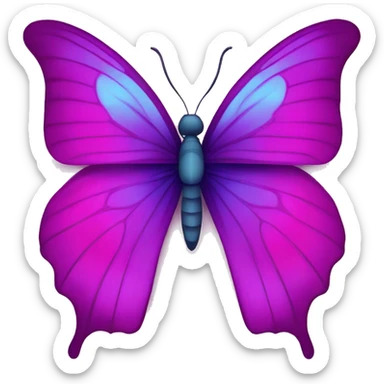Mariposa morada con rosado y celeste sticker