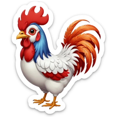 Biało czerwony kogut który się cieszy i mówi GG sticker