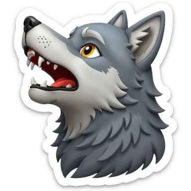 wolf howling sticker